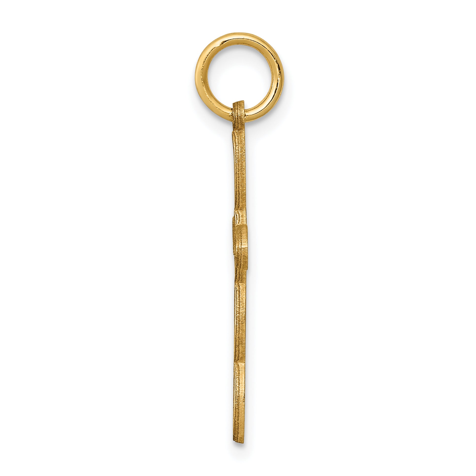 14K Loop With Center Heart Cross Pendant