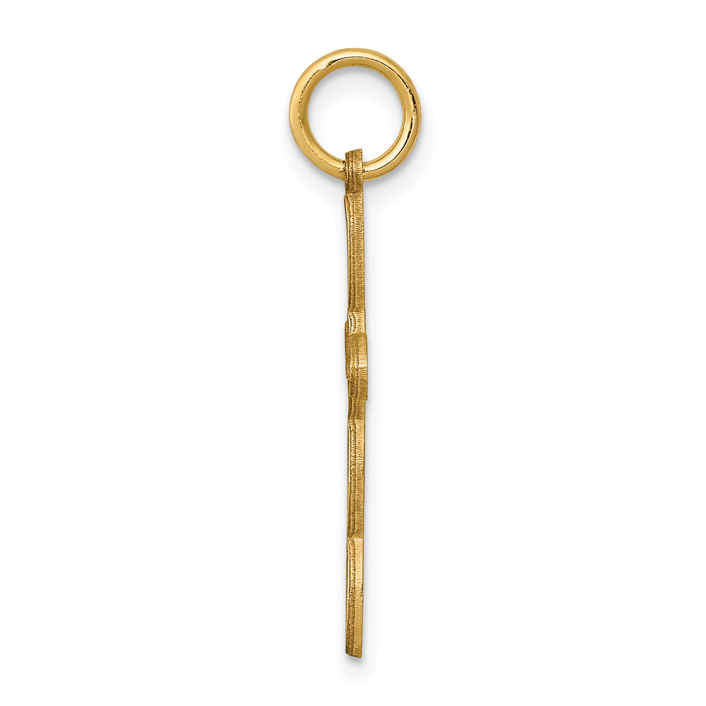14K Loop With Center Heart Cross Pendant