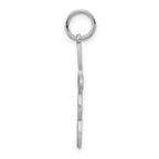 14K White Gold Loop With Center Heart Cross Charm