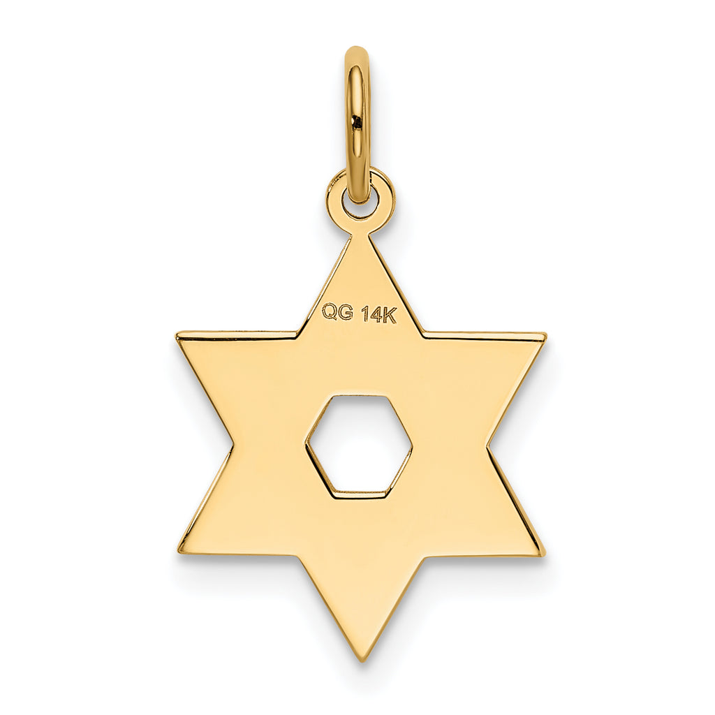 14K Laser Designed Star of David Charm