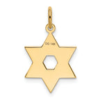 14K Laser Designed Star of David Charm