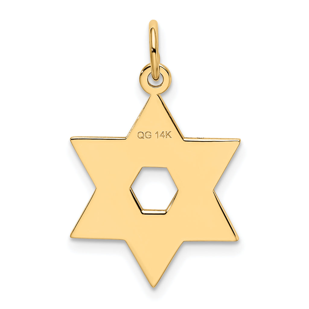 14K Laser Designed Star of David Pendant