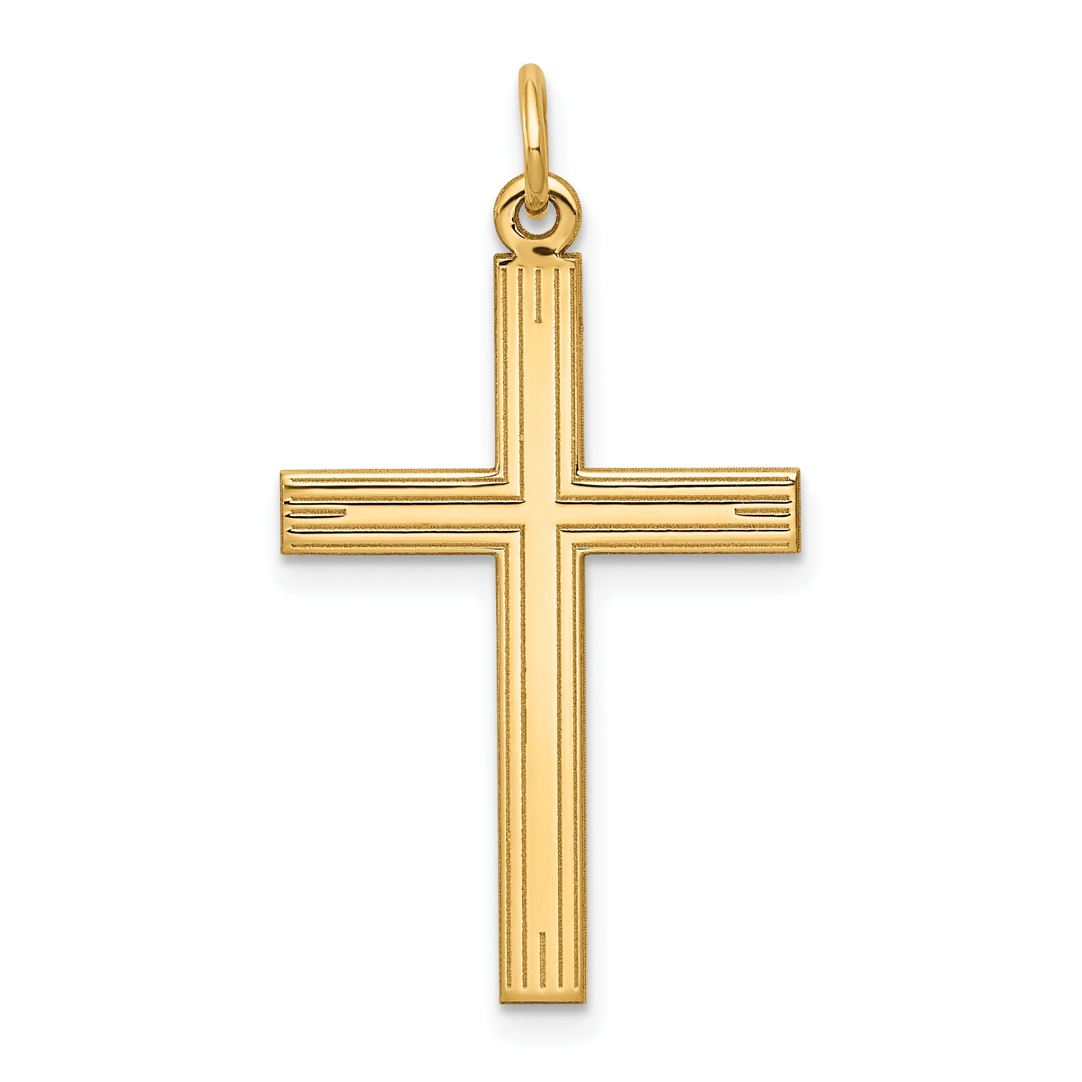 14K Laser Designed Cross Pendant Main image