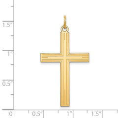 14K Laser Designed Cross Pendant