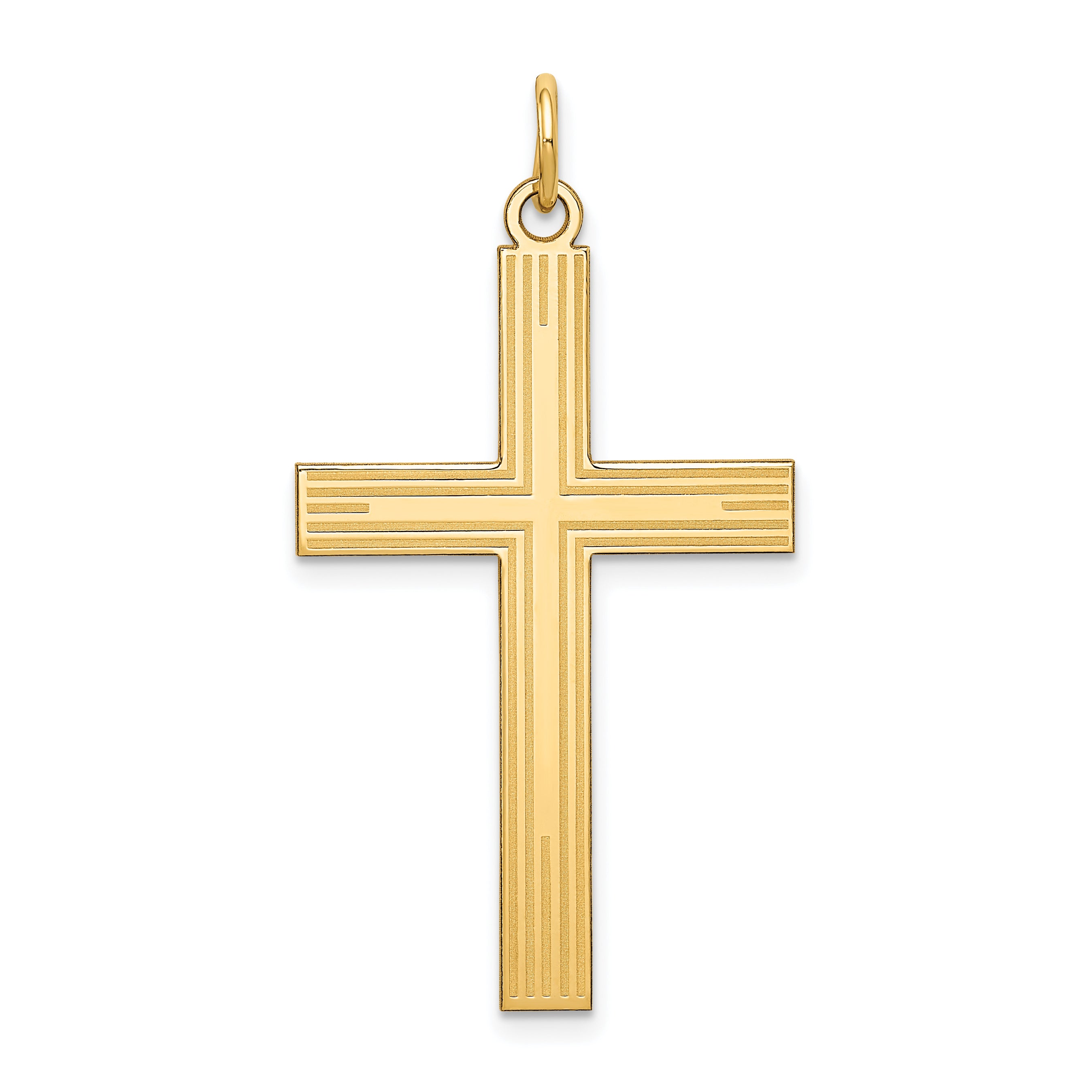 14K Laser Designed Cross Pendant