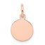 14K Rose Gold Plain .009 Gauge Circular Engraveable Disc Charm