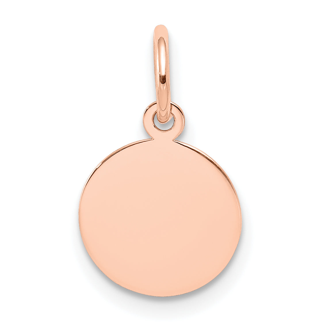 14K Rose Gold Plain .027 Gauge Circular Engraveable Disc Charm Main image