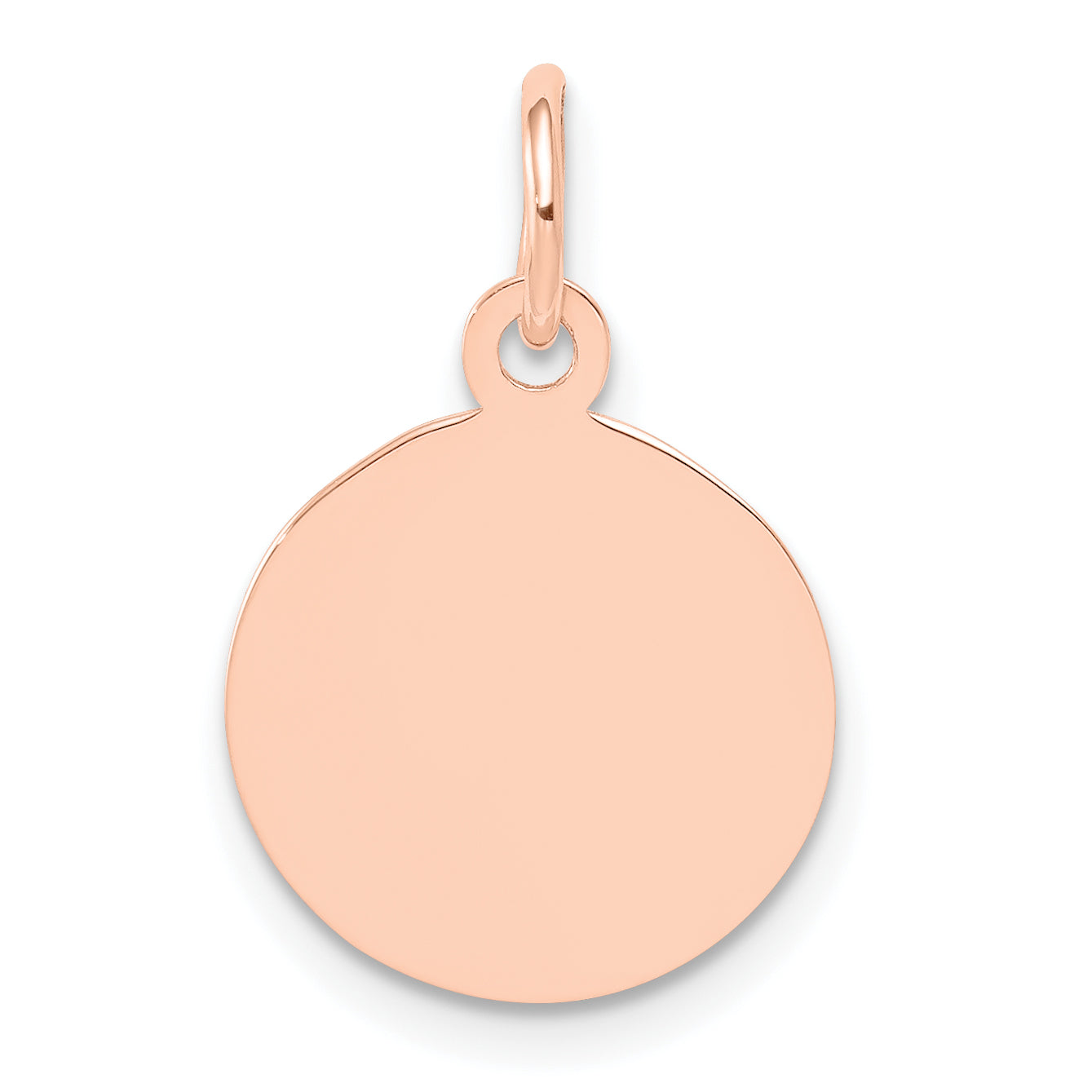 14K Rose Gold Plain .011 Gauge Circular Engraveable Disc Charm Main image