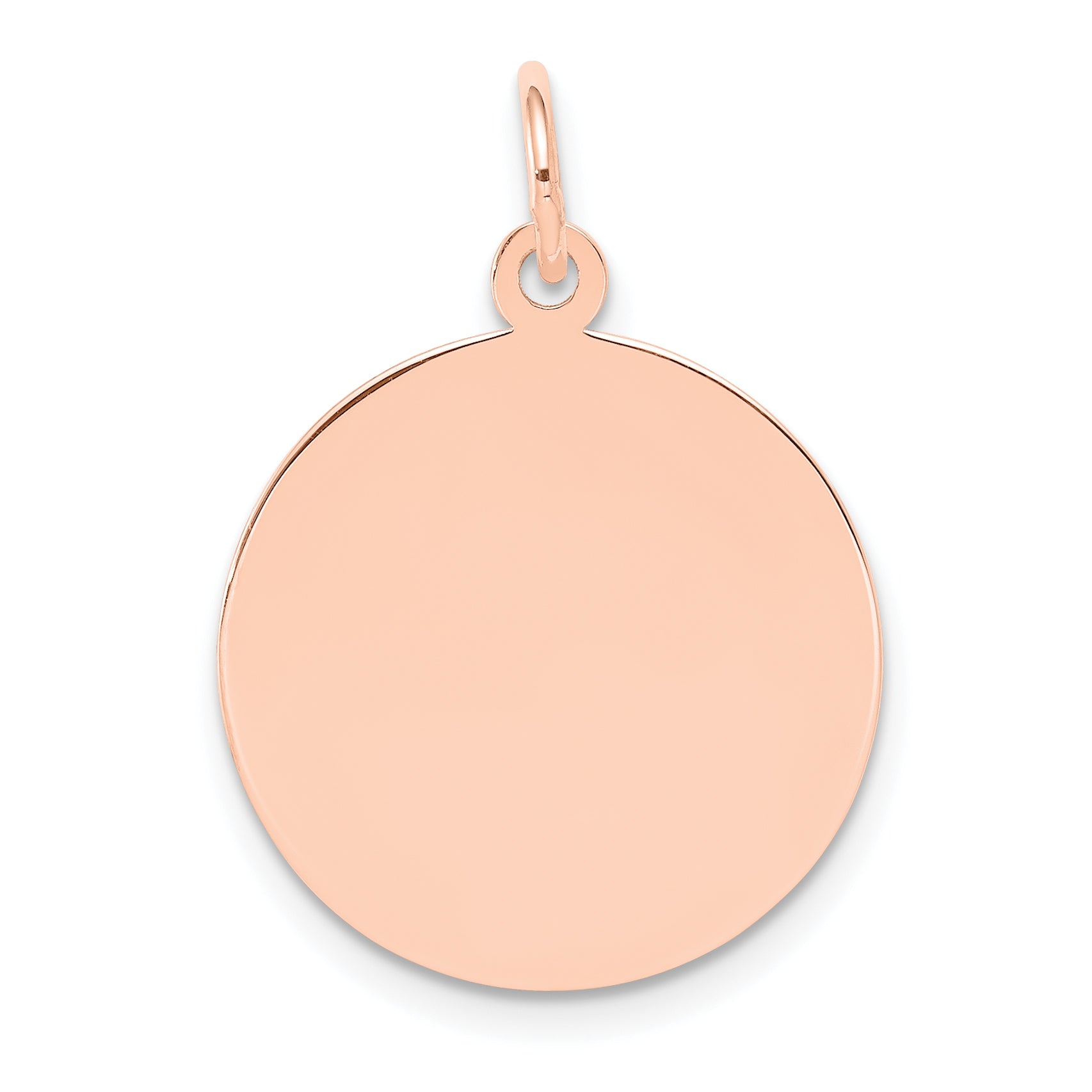 14K Rose Gold Plain .011 Gauge Circular Engraveable Disc Charm Main image