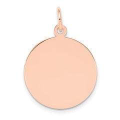 14K Rose Gold Plain .011 Gauge Circular Engraveable Disc Charm