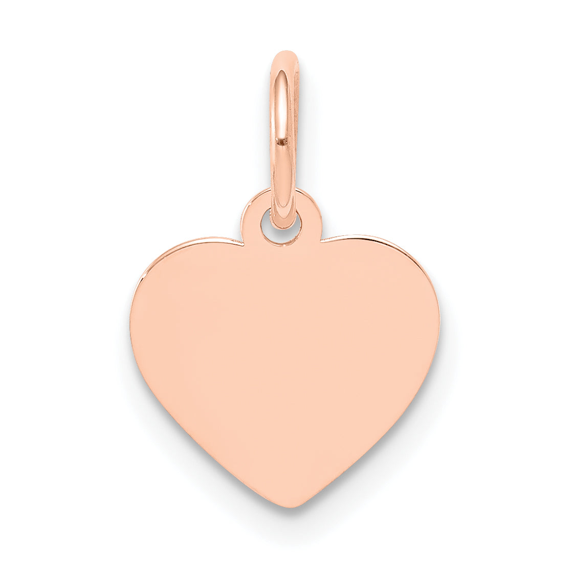 14K Rose Gold Plain .011 Gauge Engraveable Heart Disc Charm Main image