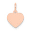 14K Rose Gold Plain .011 Gauge Engraveable Heart Disc Charm