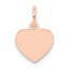 14K Rose Gold Plain .011 Gauge Engraveable Heart Disc Charm
