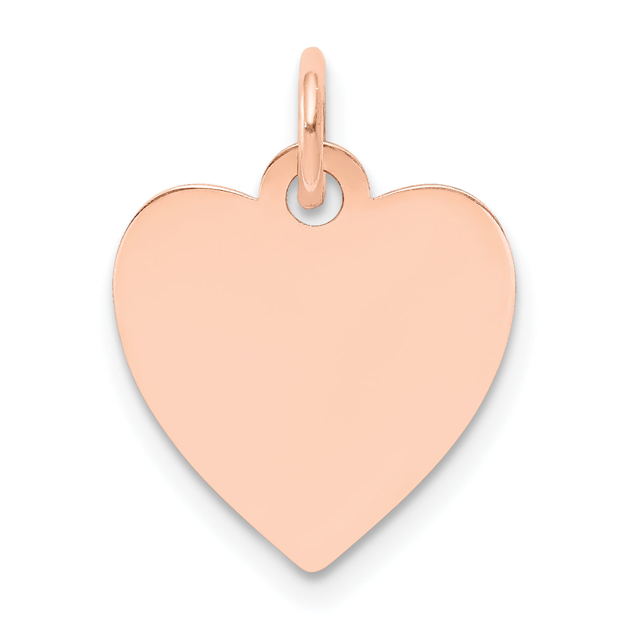 14K Rose Gold Plain .013 Gauge Engraveable Heart Disc Charm Main image