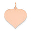 14K Rose Gold Heart Disc Charm
