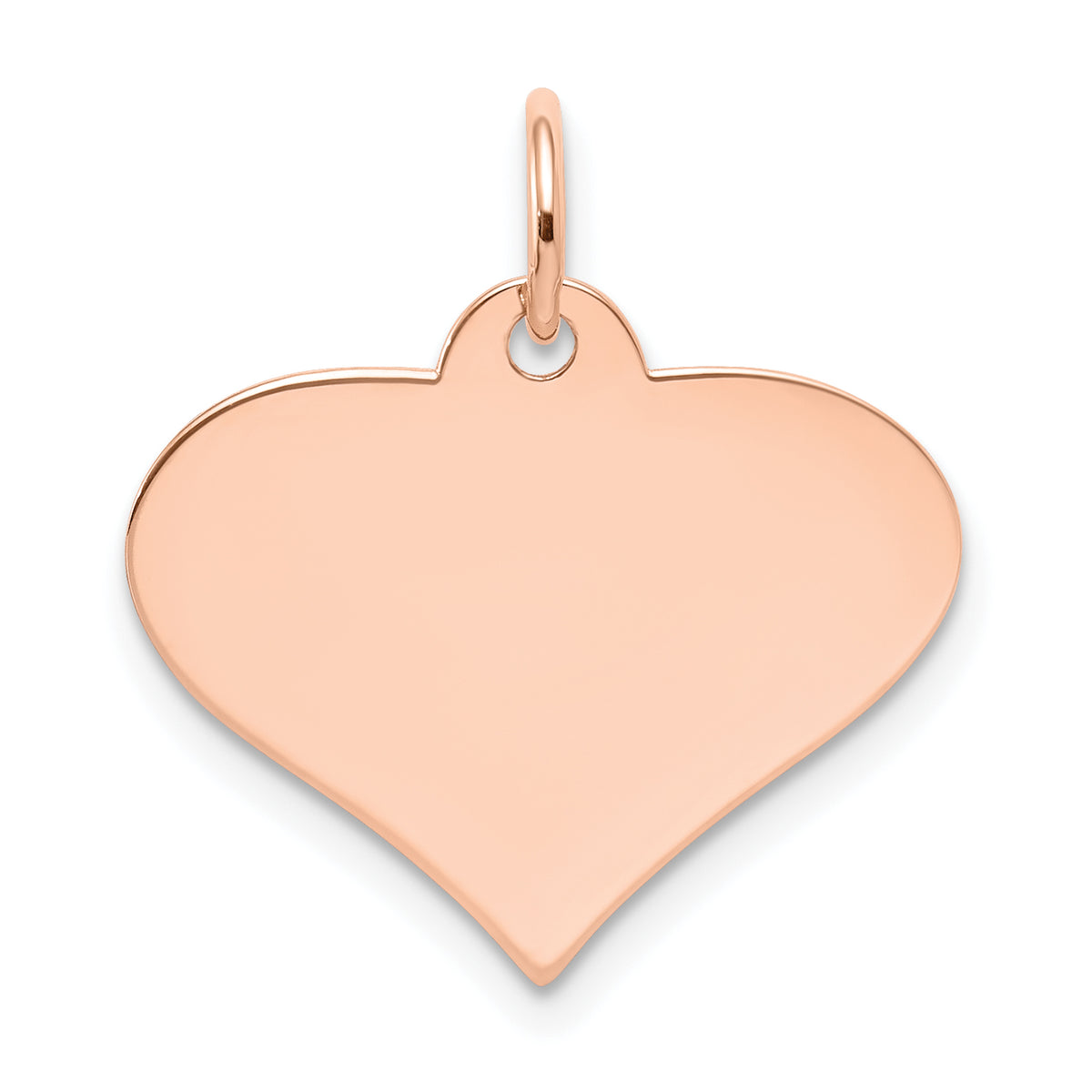 14K Rose Gold Plain .013 Gauge Engraveable Heart Disc Charm
