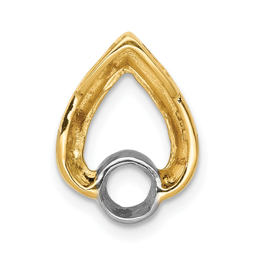 14ky Teardrop 4mm Diamond Chain Slide Mounting (No Stone Included)