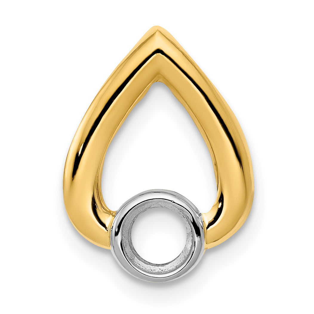 14ky Teardrop 4mm Diamond Chain Slide Mounting (No Stone Included)