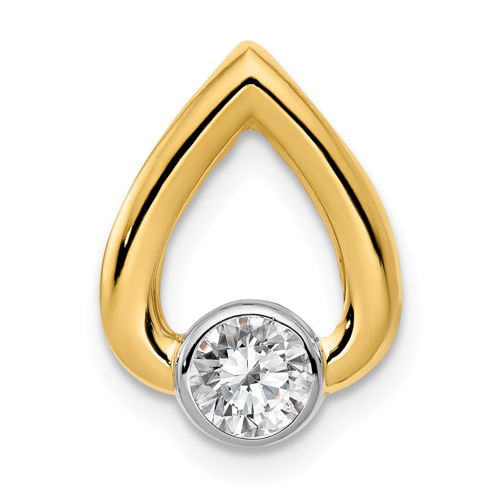 14ky Teardrop 4mm Diamond Chain Slide Mtg