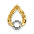 14ky Teardrop 4.4mm Diamond Chain Slide Mounting (No Stone Included)