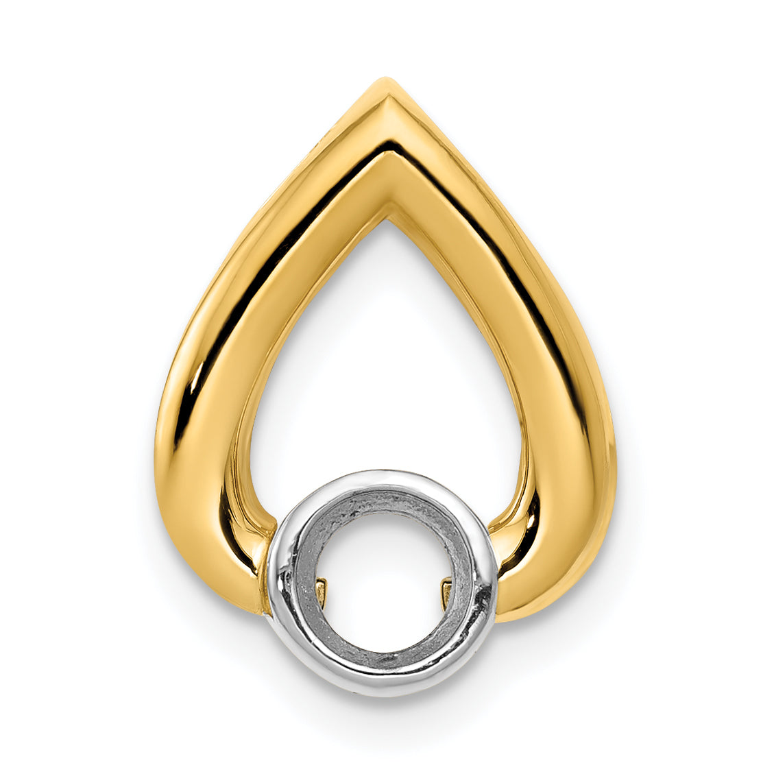 14ky Teardrop 4.4mm Diamond Chain Slide Mounting (No Stone Included)