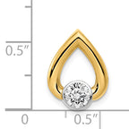 14ky Teardrop 4.4mm Diamond Chain Slide Mounting (No Stone Included)