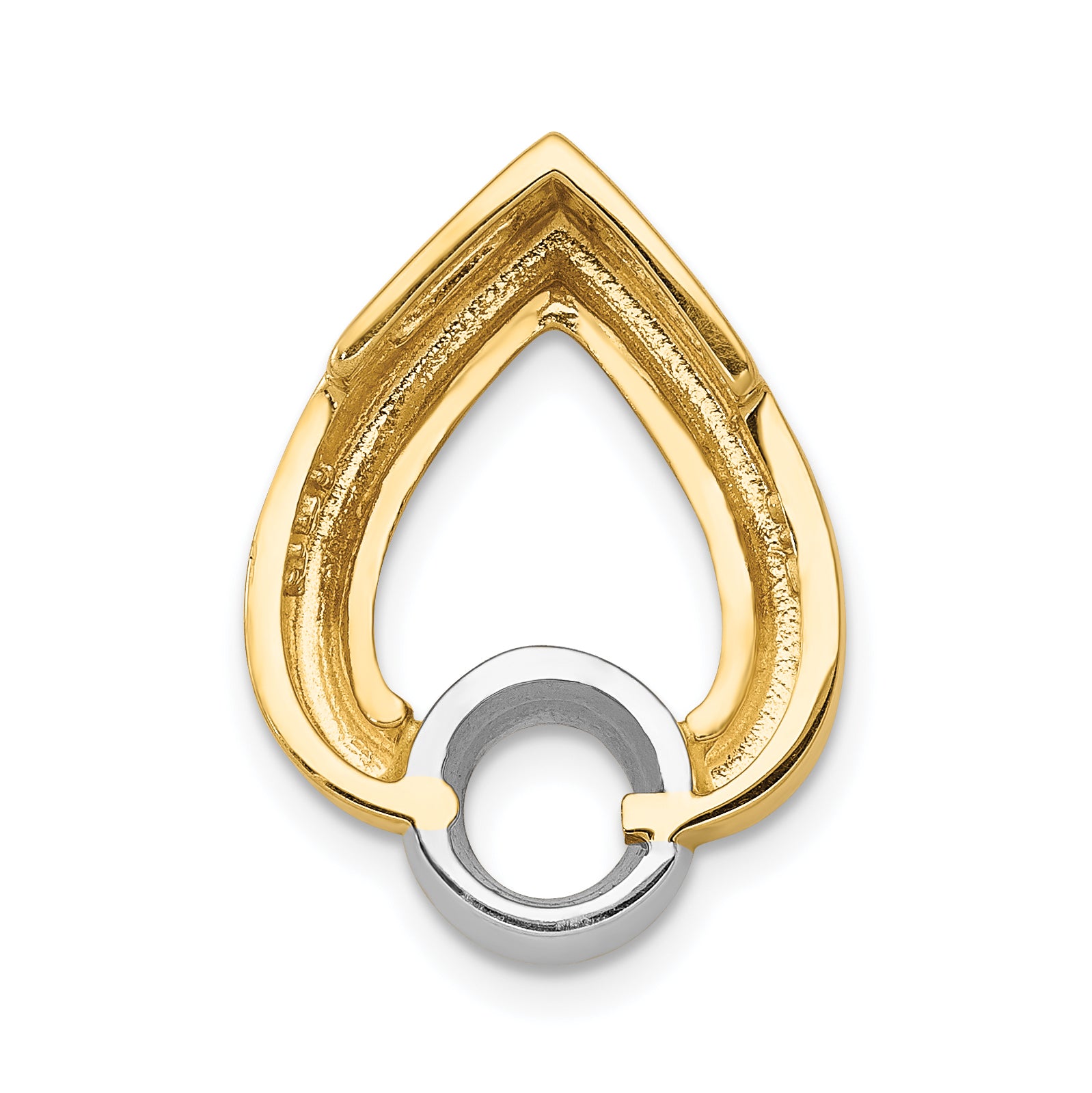 14ky Teardrop 5mm Diamond Chain Slide Mounting (No Stone Included)