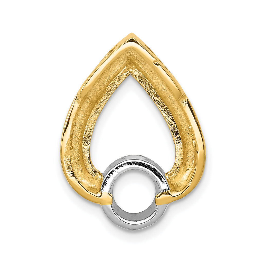 14ky Teardrop 5.8mm Diamond Chain Slide Mounting (No Stone Included)