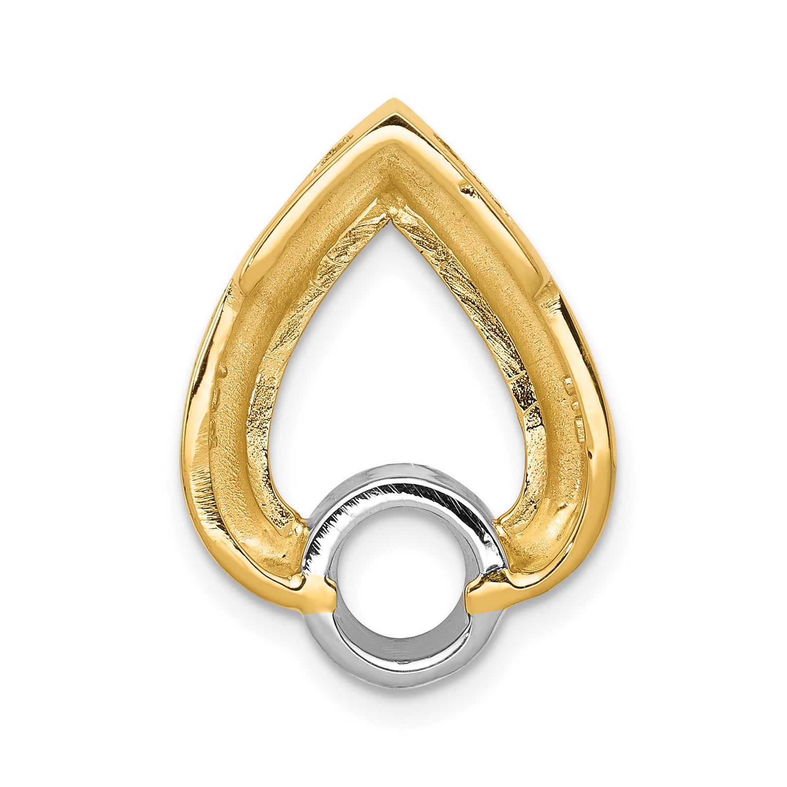 14ky Teardrop 5.8mm Diamond Chain Slide Mounting (No Stone Included)