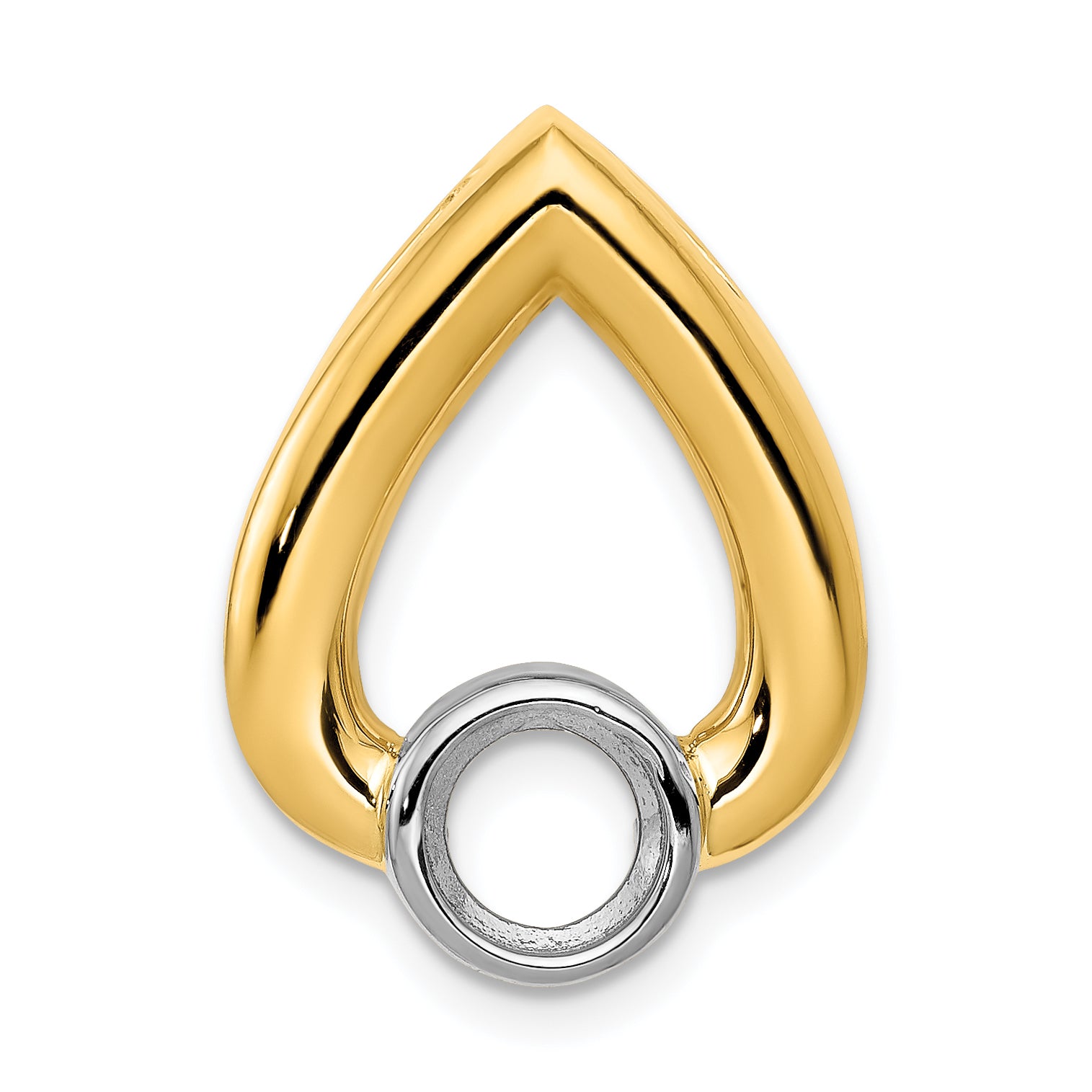 14ky Teardrop 5.8mm Diamond Chain Slide Mounting (No Stone Included)