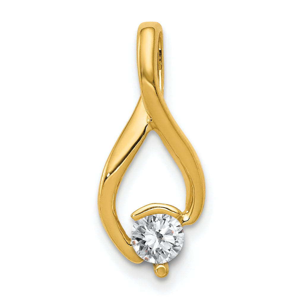 14ky Fancy 4mm Diamond Slide Mounting (No Stone Included)