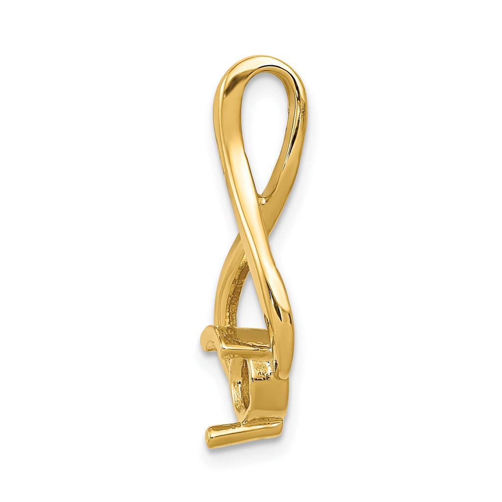 14ky Fancy 5mm Diamond Slide Mounting (No Stone Included)