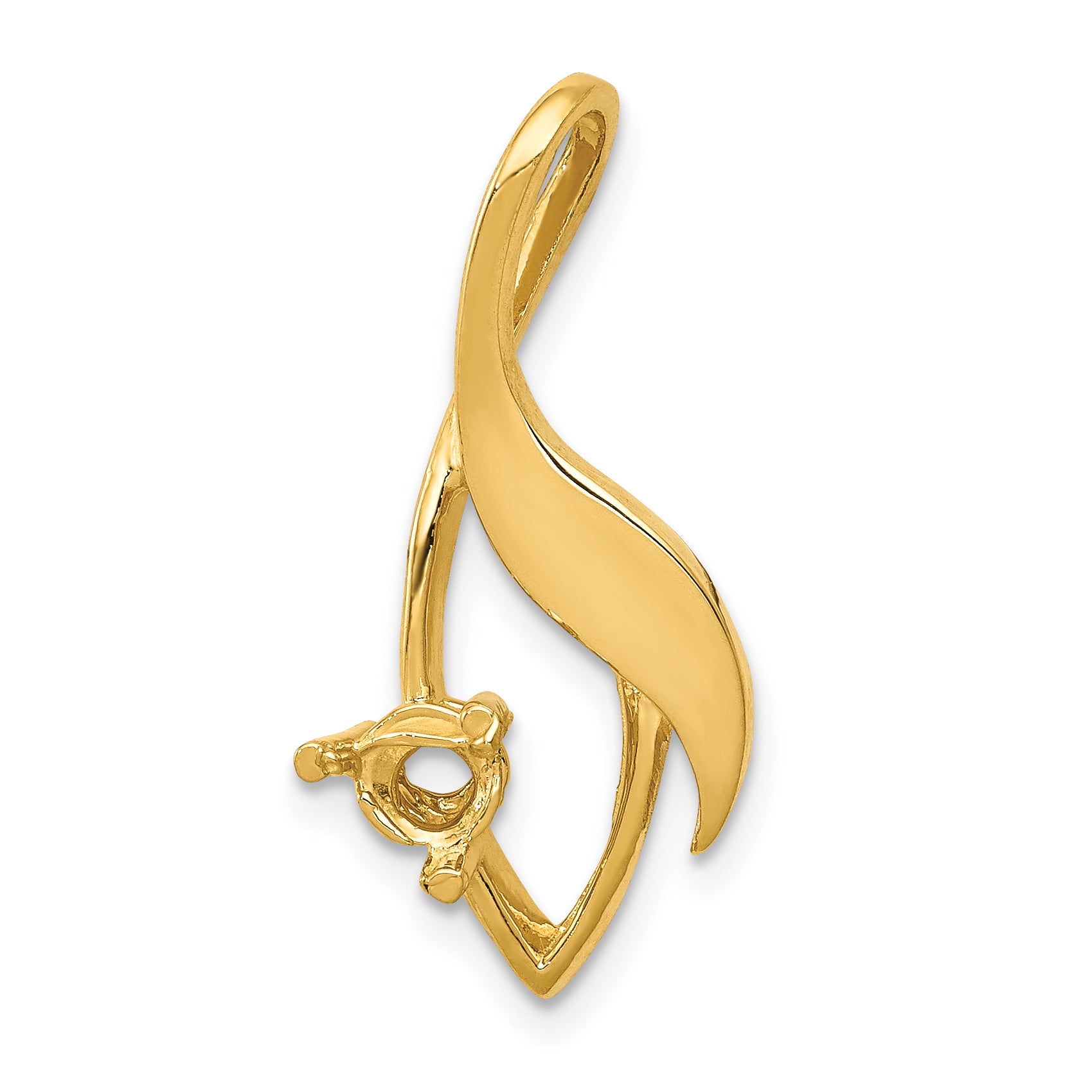 14ky Fancy 4mm Diamond Slide Mounting (No Stone Included)