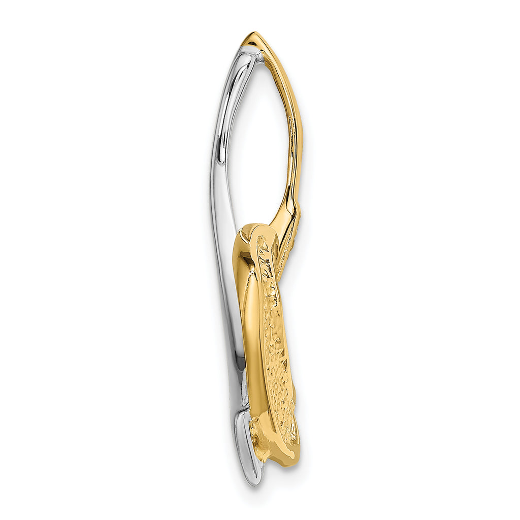 14k Two-Tone Peg Set Diamond Slide Mounting (No Stone Included)