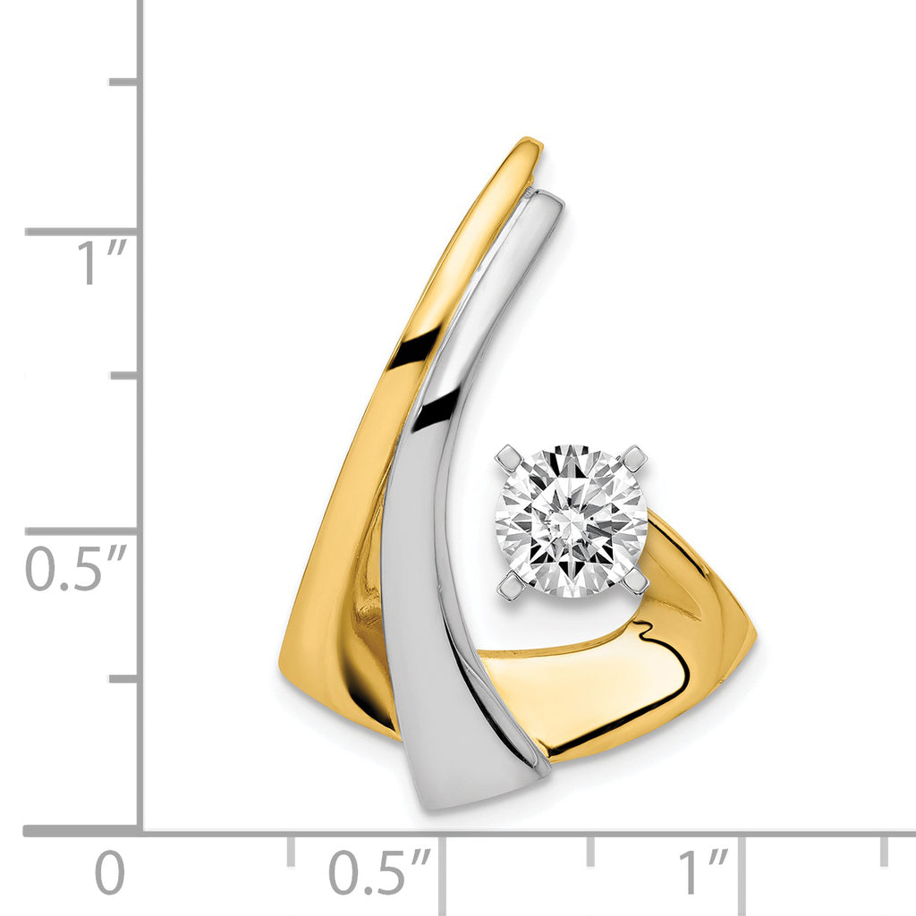 14k Two-Tone Peg Set Diamond Slide Mounting (No Stone Included)