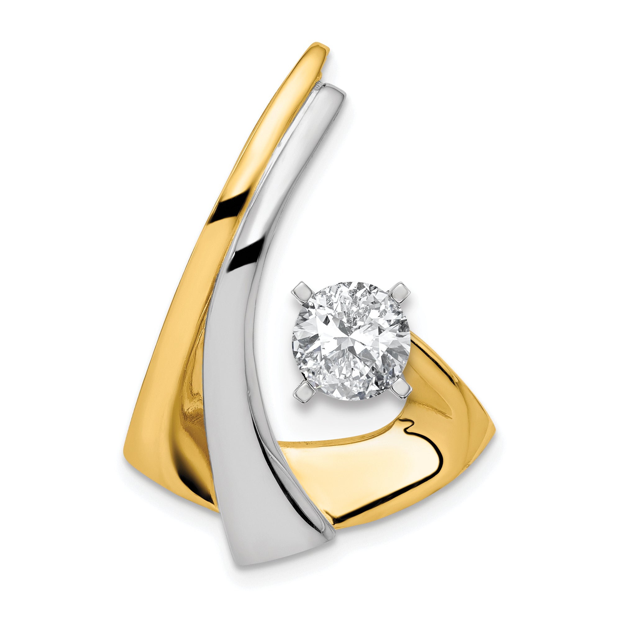 14k Two-Tone Peg Set Diamond Slide Mtg Main image
