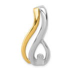 14k Two-Tone Peg Set Diamond Slide Mounting (No Stone Included)