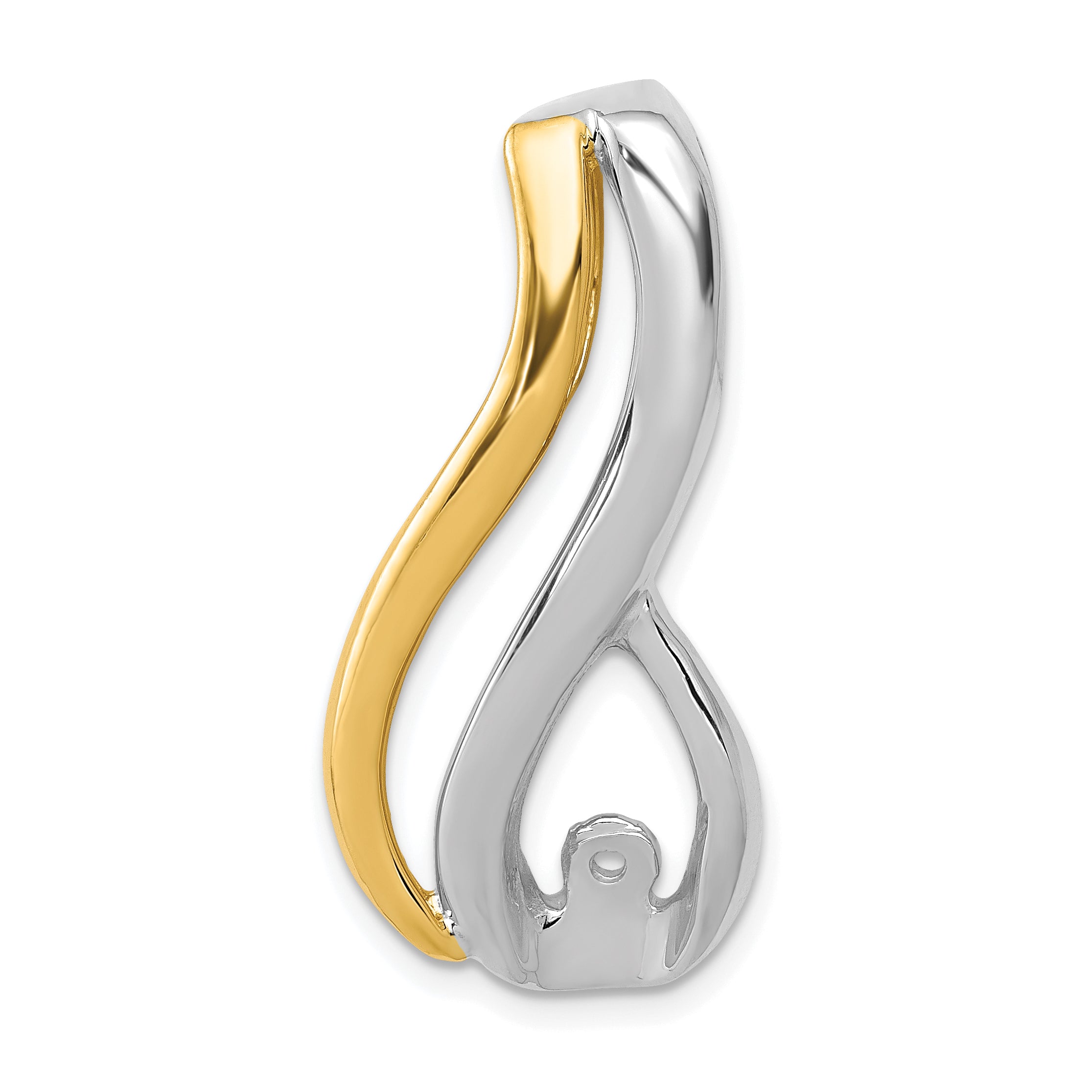 14k Two-Tone Peg Set Diamond Slide Mounting (No Stone Included)