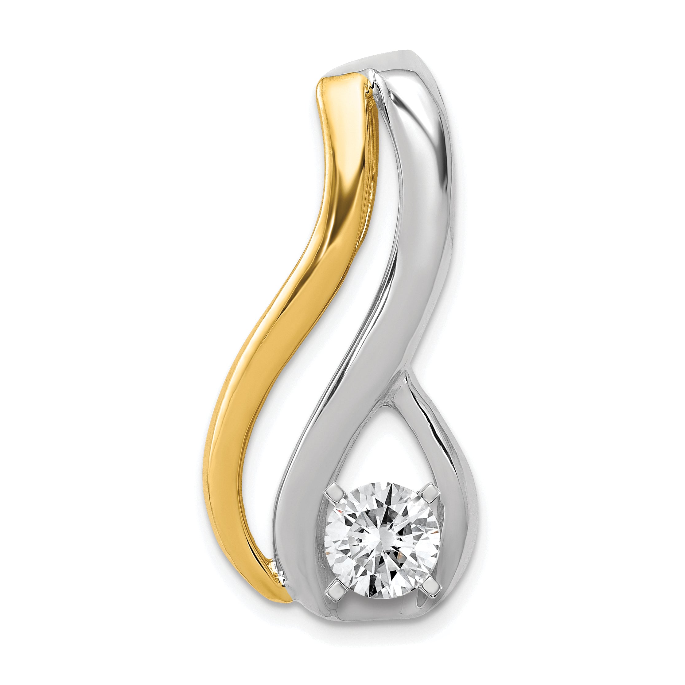 14k Two-Tone Peg Set Diamond Slide Mtg Main image