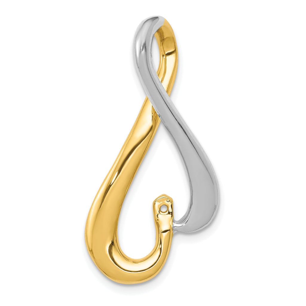 14k Two-Tone Fancy Peg Set Diamond Slide Mounting (No Stone Included)