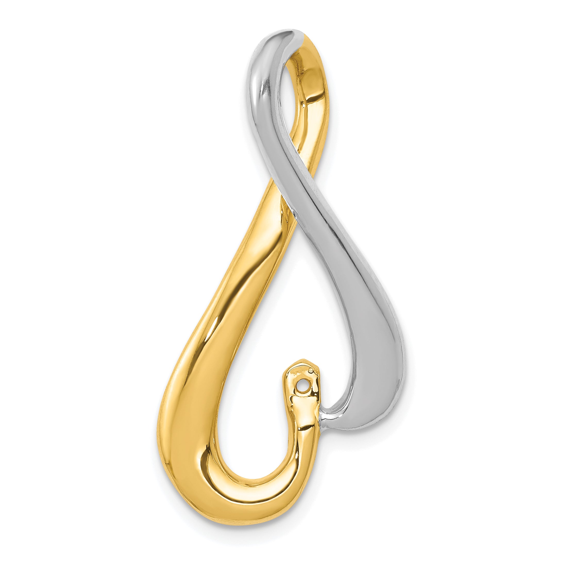 14k Two-Tone Fancy Peg Set Diamond Slide Mounting (No Stone Included)