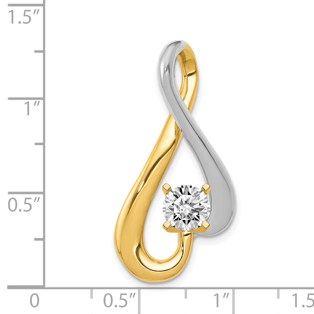 14k Two-Tone Fancy Peg Set Diamond Slide Mounting (No Stone Included)