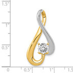 14k Two-Tone Fancy Peg Set Diamond Slide Mounting (No Stone Included)