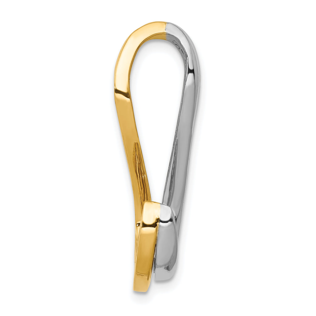 14k Two-Tone Fancy Diamond Slide Peg Mounting (No Stone Included)