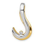 14k Two-Tone Fancy Diamond Slide Peg Mounting (No Stone Included)