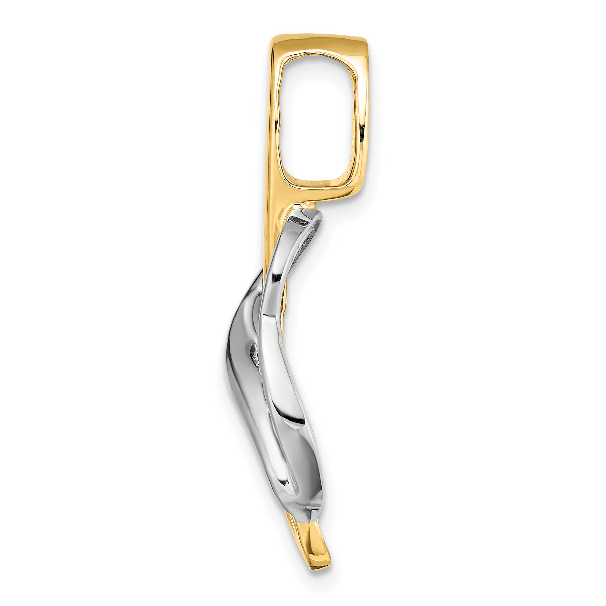 14k Two-Tone Fancy Diamond Slide Peg Mounting (No Stone Included) Secondary image