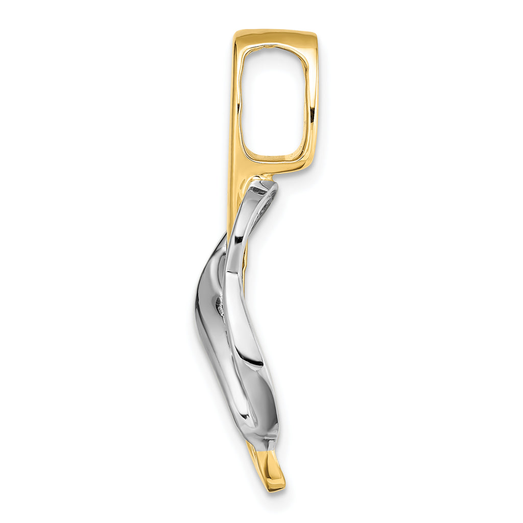 14k Two-Tone Fancy Diamond Slide Peg Mounting (No Stone Included)