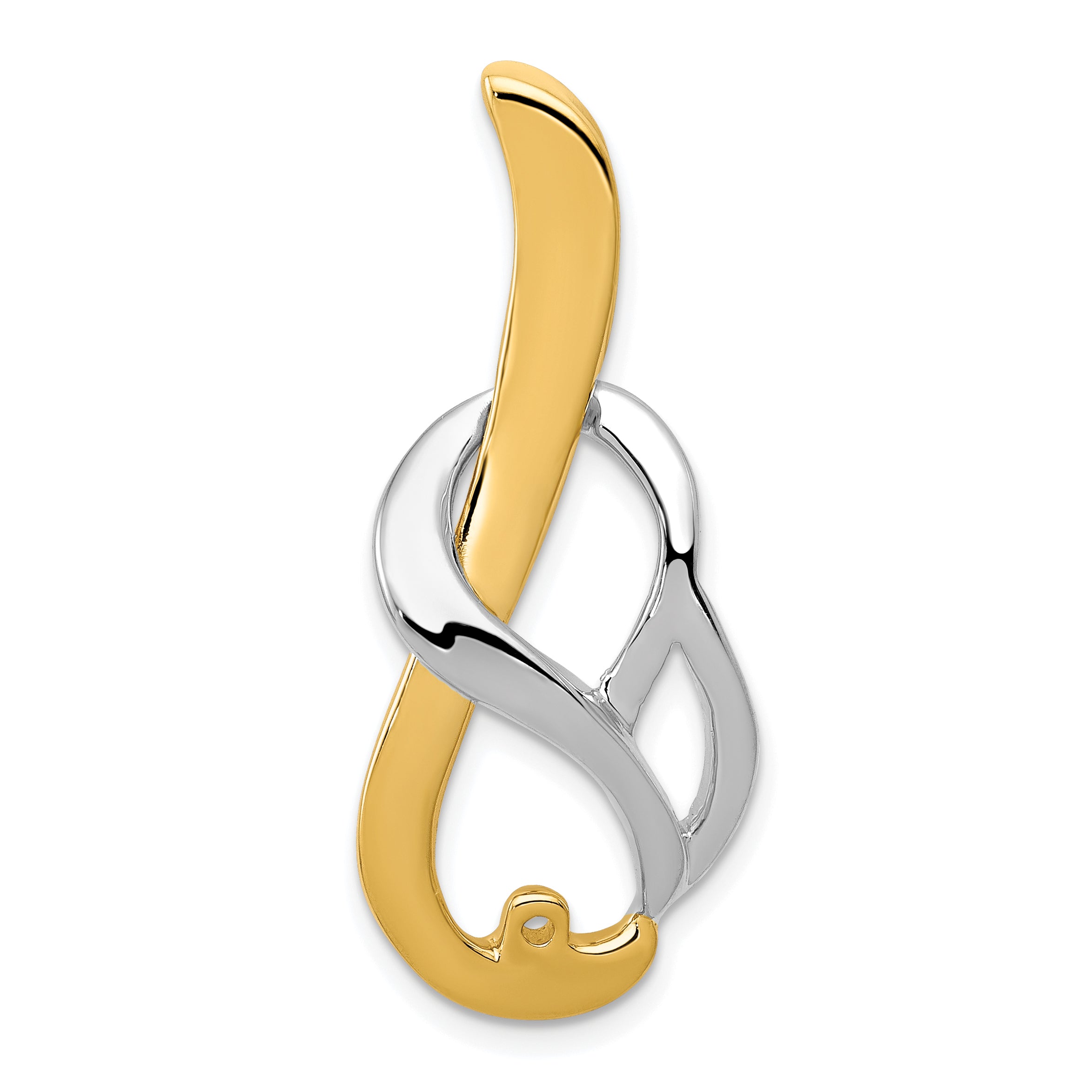 14k Two-Tone Fancy Diamond Slide Peg Mounting (No Stone Included)