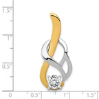 14k Two-Tone Fancy Diamond Slide Peg Mounting (No Stone Included)