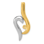 14k Two-Tone Fancy Peg Set Diamond Slide Mounting (No Stone Included)